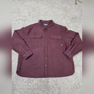 Eddie Bauer Men's XL Burgundy Button Up Shirt 100% Cotton.